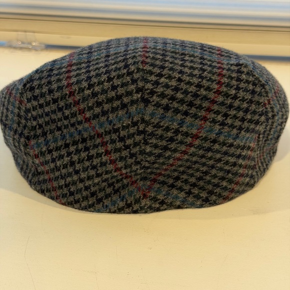 Capas Wool Houndstooth Newsboy Cap Men’s XL 61cm 7 5/8” Grey Black Blue - Picture 2 of 4